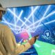 Un joueur équipé d’un casque de réalité virtuelle