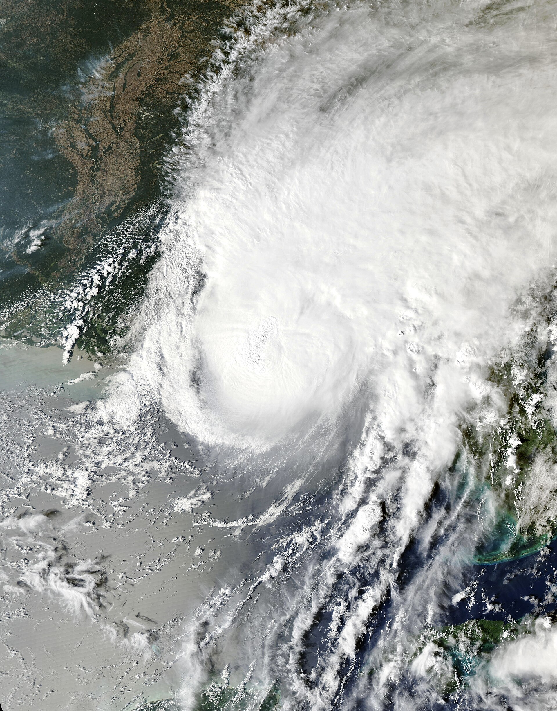 Image satellite de l'ouragan Isaias au-dessus du golfe du Mexique le 9 octobre 2026