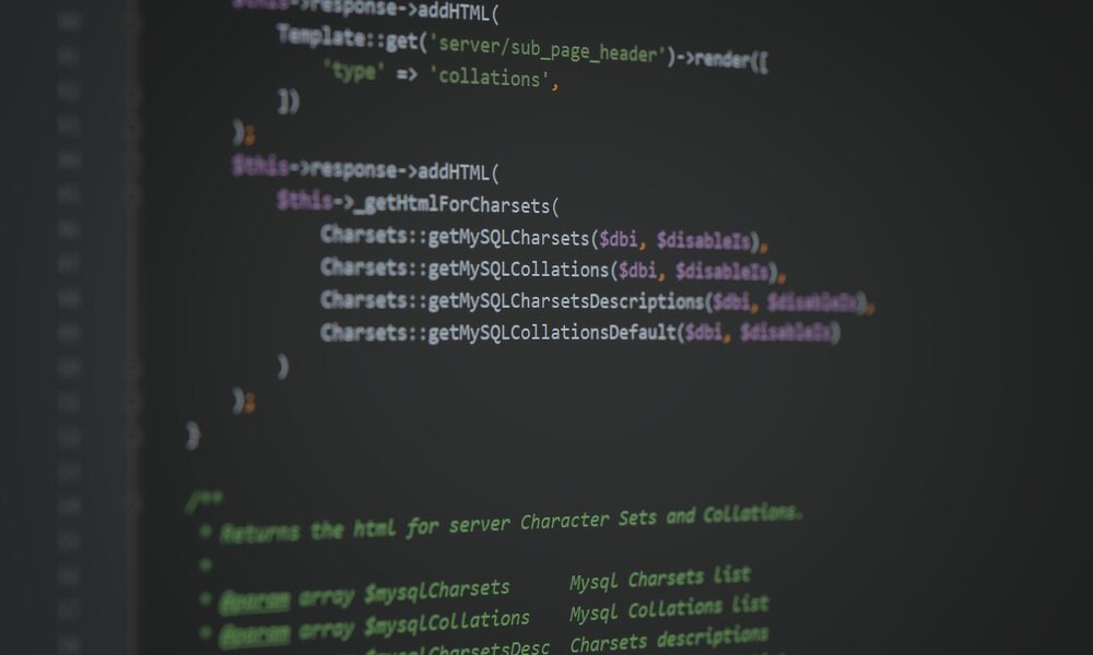 Code source PHP affiché sur un écran d'ordinateur